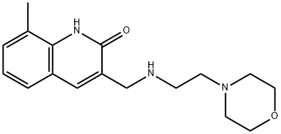 8-METHYL-3-[(2-MORPHOLIN-4-YL-ETHYLAMINO)-METHYL]-1H-QUINOLIN-2-ONE 结构式
