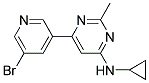 6-(5-Bromopyridin-3-yl)-N-cyclopropyl-2-methylpyrimidin-4-amine 结构式