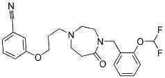 3-(3-(4-[2-(DIFLUOROMETHOXY)BENZYL]-5-OXO-1,4-DIAZEPAN-1-YL)PROPOXY)BENZONITRILE 结构式