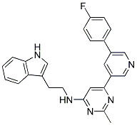 (6-[5-(4-FLUORO-PHENYL)-PYRIDIN-3-YL]-2-METHYL-PYRIMIDIN-4-YL)-[2-(1H-INDOL-3-YL)-ETHYL]-AMINE 结构式