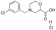 4-(3-CHLORO-BENZYL)-MORPHOLINE-2-CARBOXYLIC ACID HYDROCHLORIDE 结构式