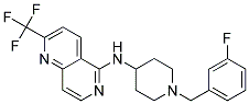 N-[1-(3-FLUOROBENZYL)PIPERIDIN-4-YL]-2-(TRIFLUOROMETHYL)-1,6-NAPHTHYRIDIN-5-AMINE 结构式