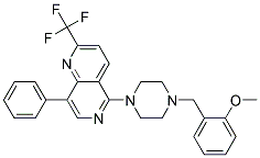 5-[4-(2-METHOXYBENZYL)PIPERAZIN-1-YL]-8-PHENYL-2-(TRIFLUOROMETHYL)-1,6-NAPHTHYRIDINE 结构式