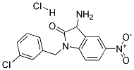 3-AMINO-1-(3-CHLORO-BENZYL)-5-NITRO-1,3-DIHYDRO-INDOL-2-ONE HYDROCHLORIDE 结构式