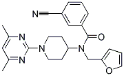 3-CYANO-N-[1-(4,6-DIMETHYLPYRIMIDIN-2-YL)PIPERIDIN-4-YL]-N-(2-FURYLMETHYL)BENZAMIDE 结构式