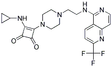 3-(CYCLOPROPYLAMINO)-4-[4-(2-([2-(TRIFLUOROMETHYL)-1,6-NAPHTHYRIDIN-5-YL]AMINO)ETHYL)PIPERAZIN-1-YL]CYCLOBUT-3-ENE-1,2-DIONE 结构式