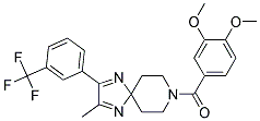 8-(3,4-DIMETHOXYBENZOYL)-2-METHYL-3-[3-(TRIFLUOROMETHYL)PHENYL]-1,4,8-TRIAZASPIRO[4.5]DECA-1,3-DIENE 结构式