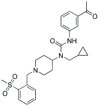 N'-(3-ACETYLPHENYL)-N-(CYCLOPROPYLMETHYL)-N-(1-[2-(METHYLSULFONYL)BENZYL]PIPERIDIN-4-YL)UREA 结构式