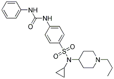 N-[4-((CYCLOPROPYL(1-PROPYLPIPERIDIN-4-YL)AMINO)SULPHONYL)PHENYL]-N'-PHENYLUREA 结构式