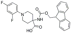 4-(((9H-FLUOREN-9-YL)METHOXY)CARBONYLAMINO)-1-(2,4-DIFLUOROPHENYL)PIPERIDINE-4-CARBOXYLIC ACID 结构式