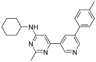 CYCLOHEXYL-[2-METHYL-6-(5-P-TOLYL-PYRIDIN-3-YL)-PYRIMIDIN-4-YL]-AMINE 结构式