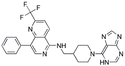 8-PHENYL-N-([1-(1H-PURIN-6-YL)PIPERIDIN-4-YL]METHYL)-2-(TRIFLUOROMETHYL)-1,6-NAPHTHYRIDIN-5-AMINE 结构式
