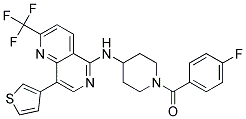 N-[1-(4-FLUOROBENZOYL)PIPERIDIN-4-YL]-8-(3-THIENYL)-2-(TRIFLUOROMETHYL)-1,6-NAPHTHYRIDIN-5-AMINE 结构式