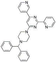 4-(4-BENZHYDRYL-PIPERAZIN-1-YL)-6-PYRIDIN-3-YL-2-PYRIDIN-2-YL-PYRIMIDINE 结构式