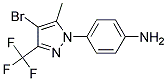 4-(4-BROMO-5-METHYL-3-(TRIFLUOROMETHYL)-1H-PYRAZOL-1-YL)ANILINE 结构式