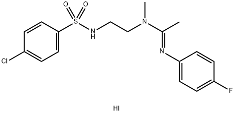 N-((Z)-1-[(2-([(4-CHLOROPHENYL)SULFONYL]AMINO)ETHYL)(METHYL)AMINO]ETHYLIDENE)-4-FLUOROBENZENAMINIUM IODIDE 结构式