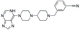 3-((4-[4-(1H-PURIN-6-YL)PIPERAZIN-1-YL]PIPERIDIN-1-YL)METHYL)BENZONITRILE 结构式