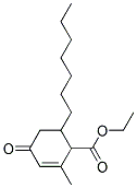 6-HEPTYL-2-METHYL-4-OXO-CYCLOHEX-2-ENECARBOXYLIC ACID ETHYL ESTER 结构式