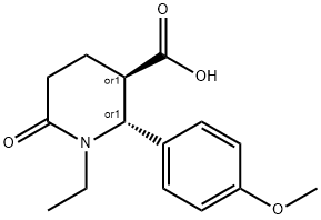 (2R,3R)-1-ETHYL-2-(4-METHOXY-PHENYL)-6-OXO-PIPERIDINE-3-CARBOXYLIC ACID 结构式