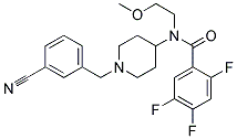 N-[1-(3-CYANOBENZYL)PIPERIDIN-4-YL]-2,4,5-TRIFLUORO-N-(2-METHOXYETHYL)BENZAMIDE 结构式