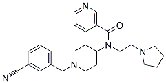 N-[1-(3-CYANOBENZYL)PIPERIDIN-4-YL]-N-(2-PYRROLIDIN-1-YLETHYL)NICOTINAMIDE 结构式