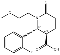 (2R,3R)-2-(2-FLUORO-PHENYL)-1-(2-METHOXY-ETHYL)-6-OXO-PIPERIDINE-3-CARBOXYLIC ACID 结构式