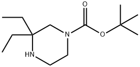 3,3-DIETHYL-PIPERAZINE-1-CARBOXYLIC ACID TERT-BUTYL ESTER 结构式