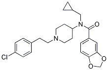 N-(1-[2-(4-Chlorophenyl)ethyl]piperidin-4-yl)-N-(cyclopropylmethyl)-1,3-benzodioxole-5-carboxamide 结构式