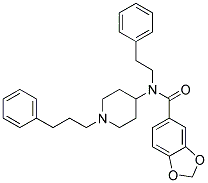 N-(2-PHENYLETHYL)-N-[1-(3-PHENYLPROPYL)PIPERIDIN-4-YL]-1,3-BENZODIOXOLE-5-CARBOXAMIDE 结构式