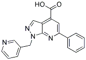 6-PHENYL-1-(PYRIDIN-3-YLMETHYL)-1H-PYRAZOLO[3,4-B]PYRIDINE-4-CARBOXYLIC ACID 结构式