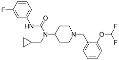 N-(CYCLOPROPYLMETHYL)-N-(1-[2-(DIFLUOROMETHOXY)BENZYL]PIPERIDIN-4-YL)-N'-(3-FLUOROPHENYL)UREA 结构式