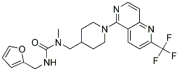 N'-(2-FURYLMETHYL)-N-METHYL-N-((1-[2-(TRIFLUOROMETHYL)-1,6-NAPHTHYRIDIN-5-YL]PIPERIDIN-4-YL)METHYL)UREA 结构式