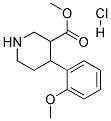 METHYL 4-(2-METHOXYPHENYL)PIPERIDINE-3-CARBOXYLATE HYDROCHLORIDE 结构式