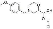4-(4-METHOXY-BENZYL)-MORPHOLINE-2-CARBOXYLIC ACID HYDROCHLORIDE 结构式