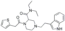 N,N-DIETHYL-4-[2-(1H-INDOL-3-YL)ETHYL]-1-(2-THIENYLACETYL)PIPERAZINE-2-CARBOXAMIDE 结构式