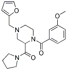 4-(2-FURYLMETHYL)-1-(3-METHOXYBENZOYL)-2-(PYRROLIDIN-1-YLCARBONYL)PIPERAZINE 结构式