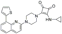 3-(CYCLOPROPYLAMINO)-4-(4-[8-(2-THIENYL)QUINOLIN-2-YL]PIPERAZIN-1-YL)CYCLOBUT-3-ENE-1,2-DIONE 结构式