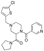 4-[(5-CHLORO-2-THIENYL)METHYL]-1-(PYRIDIN-3-YLCARBONYL)-2-(PYRROLIDIN-1-YLCARBONYL)PIPERAZINE 结构式