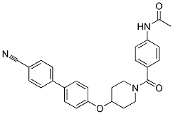 N-[4-((4-[(4'-CYANOBIPHENYL-4-YL)OXY]PIPERIDIN-1-YL)CARBONYL)PHENYL]ACETAMIDE 结构式