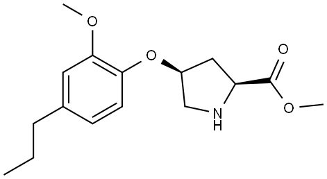 METHYL (2S,4S)-4-(2-METHOXY-4-PROPYLPHENOXY)-2-PYRROLIDINECARBOXYLATE 结构式