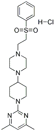 4,6-DIMETHYL-2-(4-(4-[2-(PHENYLSULFONYL)ETHYL]PIPERAZIN-1-YL)PIPERIDIN-1-YL)PYRIMIDINE HYDROCHLORIDE 结构式