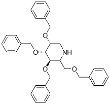 (3R,4R,5R)-3,4,5-TRIS(BENZYLOXY)-2-((BENZYLOXY)METHYL)PIPERIDINE 结构式