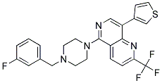 5-[4-(3-FLUOROBENZYL)PIPERAZIN-1-YL]-8-(3-THIENYL)-2-(TRIFLUOROMETHYL)-1,6-NAPHTHYRIDINE 结构式