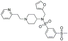 N-(2-FURYLMETHYL)-3-(METHYLSULFONYL)-N-[1-(2-PYRIDIN-2-YLETHYL)PIPERIDIN-4-YL]BENZENESULFONAMIDE 结构式