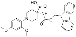 4-(((9H-FLUOREN-9-YL)METHOXY)CARBONYLAMINO)-1-(2,4-DIMETHOXYPHENYL)PIPERIDINE-4-CARBOXYLIC ACID 结构式