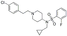N-(1-[2-(4-Chlorophenyl)ethyl]piperidin-4-yl)-N-(cyclopropylmethyl)-2-fluorobenzenesulfonamide 结构式