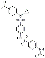N-[4-([4-(((1-ACETYLPIPERIDIN-4-YL)CYCLOPROPYLAMINO)SULPHONYL)PHENYL]AMINOSULPHONYL)PHENYL]ACETAMIDE 结构式