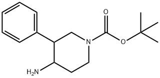 4-氨基-3-苯基哌啶-1-甲酸叔丁酯 结构式