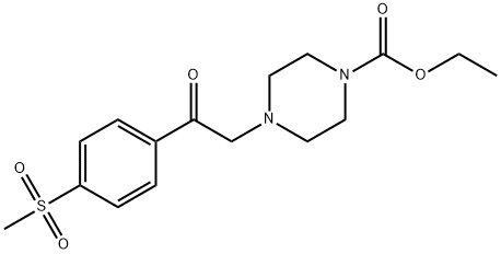 ETHYL 4-(2-[4-(METHYLSULFONYL)PHENYL]-2-OXOETHYL)TETRAHYDRO-1(2H)-PYRAZINECARBOXYLATE 结构式