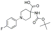 4-(TERT-BUTOXYCARBONYLAMINO)-1-(4-FLUOROPHENYL)PIPERIDINE-4-CARBOXYLIC ACID 结构式